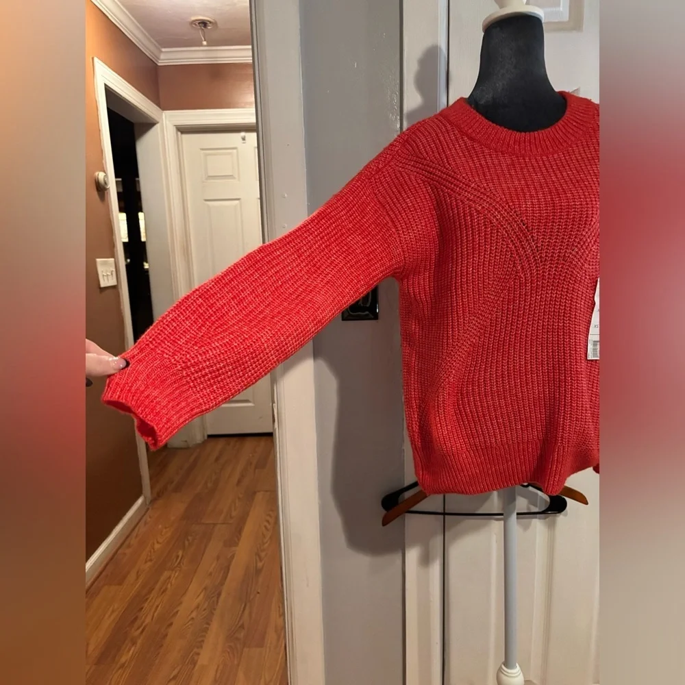 NWOT Sonoma Vibrant Red Knit Pullover XS